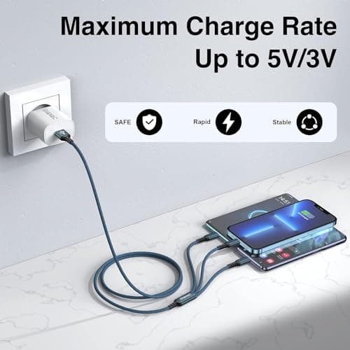 GIANAC Multi Charger Cable [3Pack 1.2M] 3 in 1 Charging Cable Nylon Braided — view 2