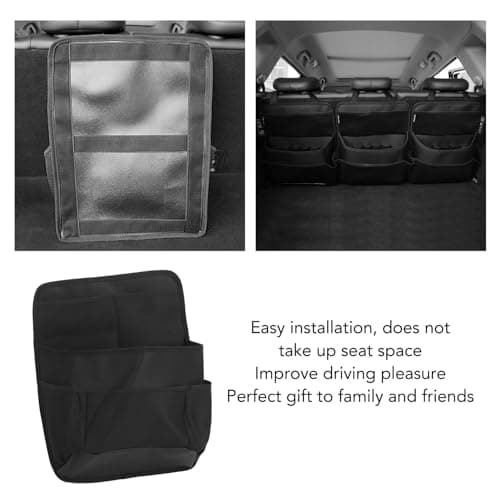 Xiuganpo PU Leather Backseat Car Organizer with 14 Pockets, Hanging Seat Storage for SUV Truck, Heavy Duty Oxford Cloth Car Organizer for Kids, Multifunctional Road Trip Essentials, Tool — view 3