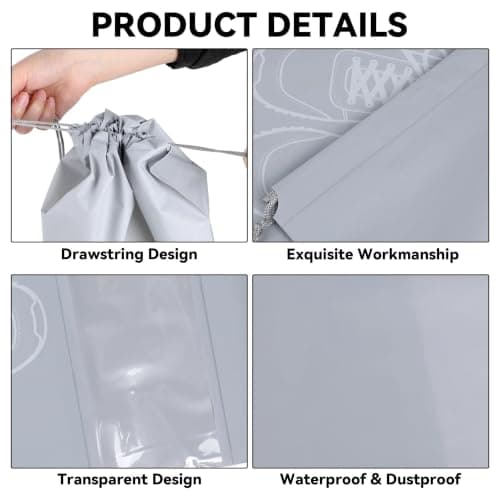 20PCS Shoe Storage Bags Travel Accessories Drawstring with Transparent Slot — view 3