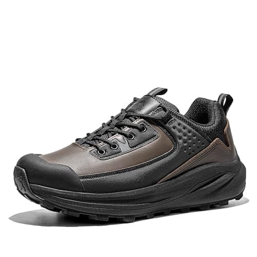 NORTIV 8 Men's Waterproof Hiking Shoes Low Top Lightweight Outdoor Trekking Camping Trail Hiking Shoes,Size 10,Dark Brown,SNHS242M