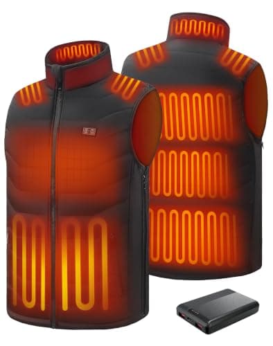 CKARTIC Heated Gilet for Men with 10000mAh Power Bank Heated Vest Men L
