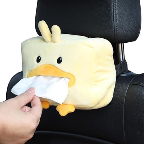 Xialuwy Car Tissue Box - Cute Duck Plush Tissue Organizer, Cute Paper Dispenser Paper Holder For Car Sun Visor Or Vehicle Backseat, Yellow — view 4