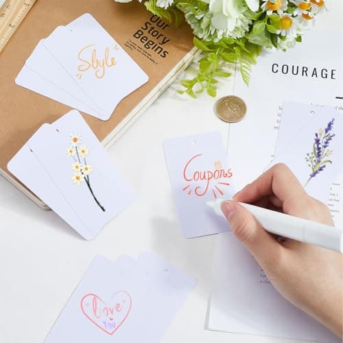 SOFPLATE 100Pcs Blank White Shipping Tags Waterproof Plastic Tags Rectangle 5 x 9cm Hanging Name Identification Eyelet Tag Wires Labeling for Identify Name ID Card Handbag Luggage Outdoor Tagging — view 3