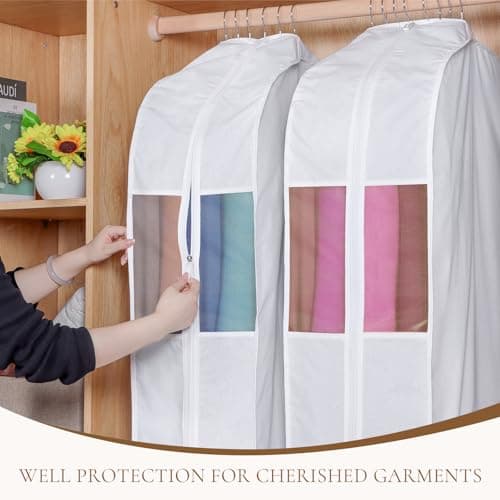 Univivi Premium Cotton Garment Bags, 60 In Dress Bags Covers, 2 Pack — view 5