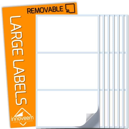 Innoveem Large Labels for Storage Boxes, 45 Pack Waterproof Sticky Labels