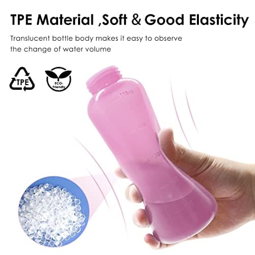 Peri Bottle Postpartum, RUFCRIL 500ml Perineal Wash Bottle, Portable Bidet with Carry Bag, Boilable TPE & 2 Leak-Proof Sealing Rings, Postpartum Essentials, Hospital Bag, Pink — view 2