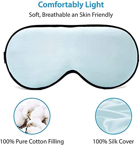 Natural Silk Kids Sleep Mask Eye Mask for Kids with Adjustable Strap Breathable & Soft Eye Shade for Sleeping Blocking Lights (2 Pack) — view 4