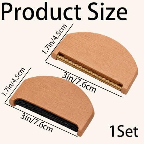 2Pcs Wooden Cashmere Comb, Pocket-Sized Fabric Shaver for Travel — view 2