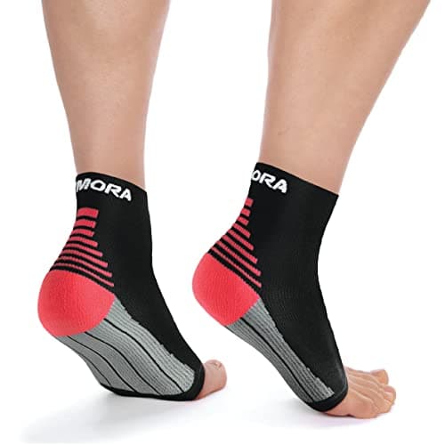 Rymora Foot Compression Socks Sleeves (Pair) (Black) (Large) [L]
