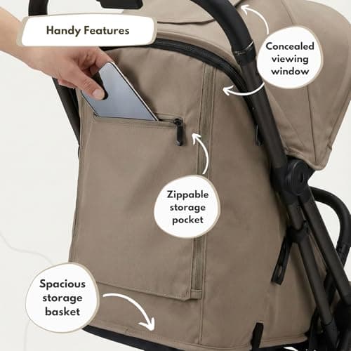 Venture Avio Stroller – Lightweight Compact Pushchair for Toddlers up to 4 Years – Travel Baby Stroller with Raincover, Cup Holder, Large Basket (Truffle) — view 5