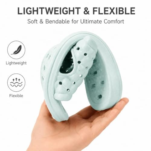 MUQGAOP Quick Drying Shower Slippers non-slip Bathroom Slippers Drain Holes Shower Shoes for Women and Men Dorm pool gym Sky Blue EU 40/41 — view 3