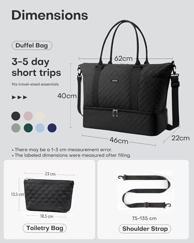 HOTOR Travel Bags for Women - Large Carry on Luggage Weekend Bag Foldable — view 2
