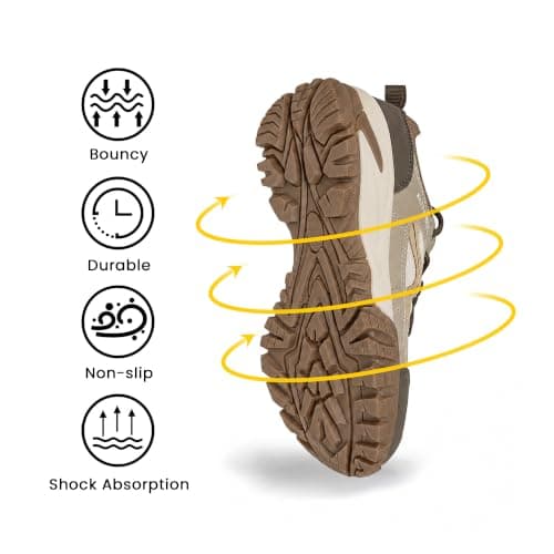 CC-Los Women's Waterproof Outdoor Walking Shoes Non-Slip Lightweight Hiking Beige Size 4.5 — view 6