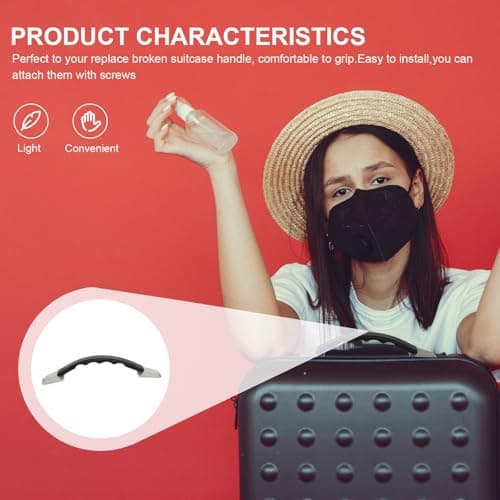 HOOWIFFY Black Suitcase Handle Replacement for Plastic Luggage and Box — view 6