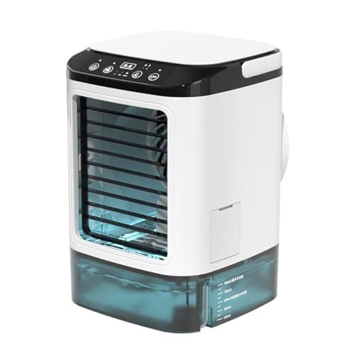 Air Cooler, Mini Portable Air Conditioner Fan,Noiseless Evaporative Air Humidifier,Air Con Unit,3 in1 Desk Air Cooler 3 Wind Speeds,Cooling Mist,7 LED Lights Desk Cooler for Home Travel Office