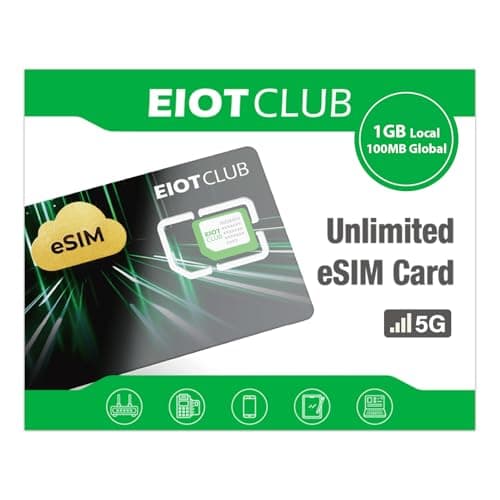 EIOTCLUB Physical eSIM Adapter (1.1GB Starter Data) for Android Phones