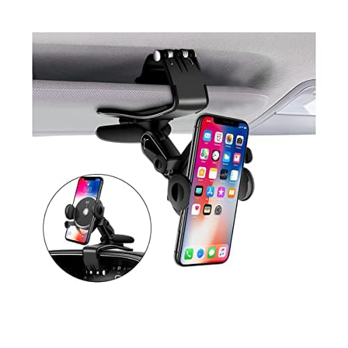 CGEAMDY Car Phone Holder Mount, Phone Mount for Car Dashboard, Cell Phone Stand with Parking Number Plate, 360 Degree Rotation One Hand Operation, Compatible with All 7.6 to 17.7 CM Smartphones