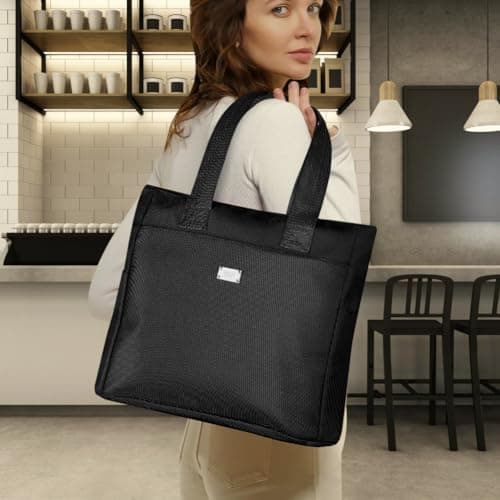 URAQT Nylon Shoulder Bag, Fashion Women's Bag Handbag, Multi-Pocket Tote Bag with Zipper, Waterproof Lightweight Nylon Hobo Bag, Large Capacity Handbag for School Shopping Travel Work Daily Use — view 3