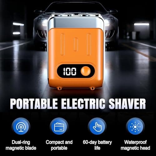 Mini Electric Razor for Men, 2025 New Portable Razors for Men IPX7 Waterproof, Type-C Fast Shavers Cordless Rechargeable, Beard Trimmer, Magnetic Double Head Shavers for Home or Travel (Blue) — view 3