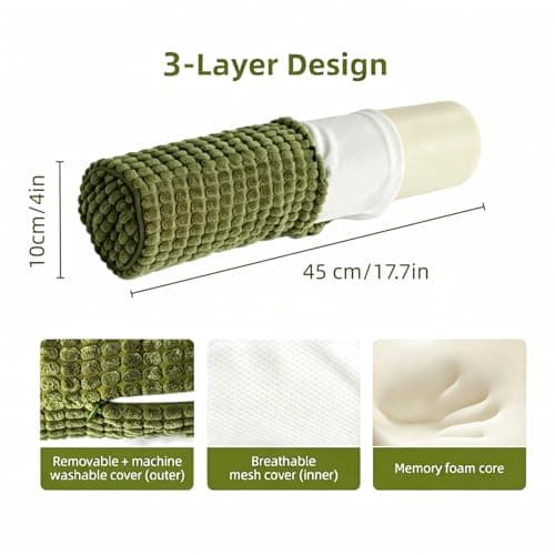 Viaptus Cervical Pillow for Neck Pain, Memory Foam Neck Roll Pillow – Green — view 6