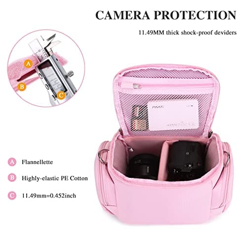 BAIGIO Camera Bag for DSLR SLR, Camera Case Waterproof (Pink) — view 6