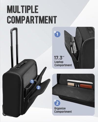MATEIN Rolling Suit Carrier with 2 Packing Cubes, Wheeled Garment Bag — view 6