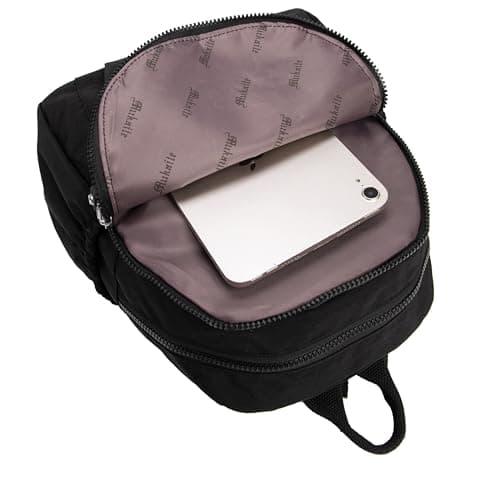 Ecohaso Women's Fashion Backpacks, Small Backpacks for Women Mini Nylon Waterproof Anti Theft Rucksack Women Travel Handbag (Black) — view 5
