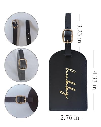 GroomBrideGifts Mr and Mrs Luggage Tags, Bridal Shower Gift, Honeymoon Travel Essentials, A Wife & Hubby, 4 * 3 — view 2