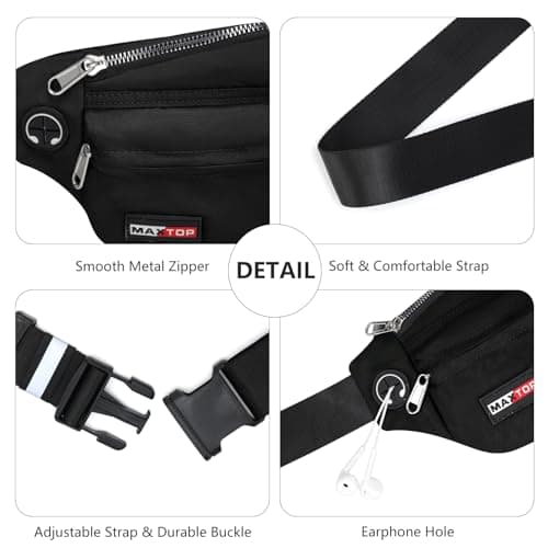 MAXTOP Large Bumbag Waist Crossbody Bags for Women Men Running Belt Bag Anti-Theft with Adjustable Strap Travel Essentials for Walking Hiking Cycling Easy Carry All Phones — view 5