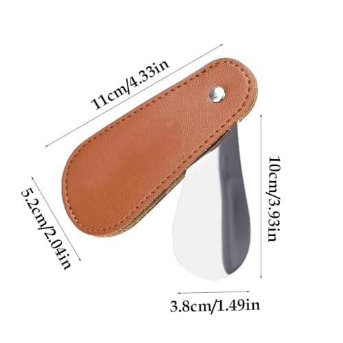 Small Shoe Horn, Shoehorn | Pocket Shoe Horn with PU Leather Cover - Shoe Helper Tool for Travel E, Boots Shoe Spoons for Men, Women and Children, The Design of the Shoe Horn Based on — view 4