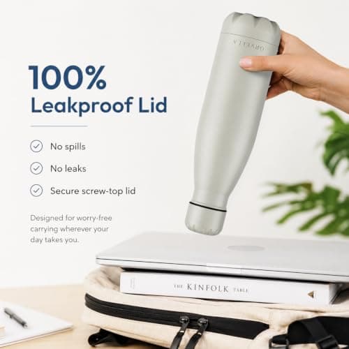 ORVELLA Stainless Steel Water Bottle with Vacuum Insulation 500ml - Stone Grey — view 6