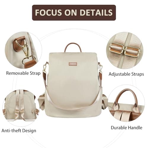Fmeida Anti Theft Backpack for Women Small Travel Rucksack Water Resistant — view 4