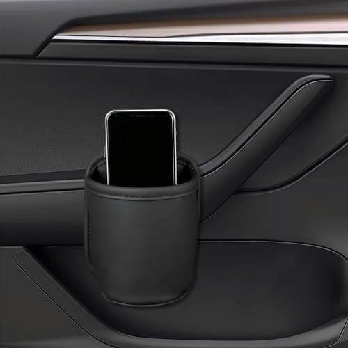 Auroriel 2 Piece Car Cup Holder, Rear Seat Clip, Large Cup and Bottle Holder, Multifunctional Door Pocket, Storage Organizer, Black PU Leather — view 6