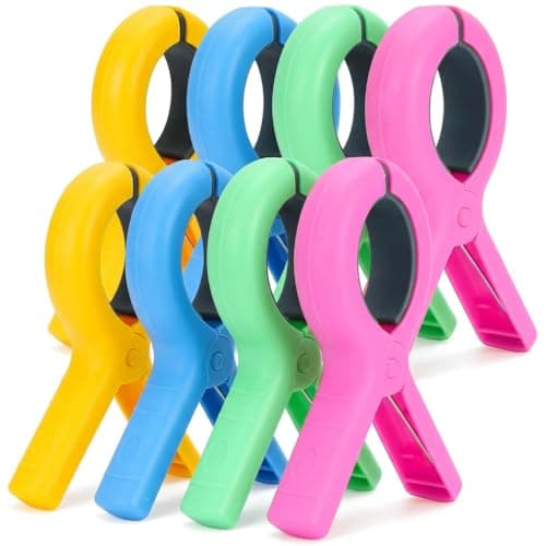 8 PCS Large Beach Towel Clips for Sun Loungers