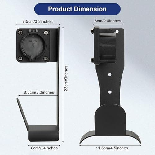 EV Charging Cable Holder- Wall-mounted Charger Cable Organizer, Stainless Steel Wall Mount Bracket | EV Charger Stand | For Home Camping Daily Adventure Vehicle Road Trip Travel Work Driver — view 6