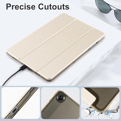 CoBak for Samsung Galaxy Tab A11+ Plus 11 Inch 2025/A9+ Plus 2023 - PU Leather Smart Cover for Tab A11+, Translucent Hard Shell, Multi-Viewing Angles, Gold — view 6