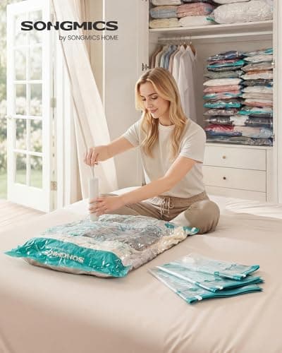 SONGMICS Vacuum Storage Bags, 6 Pack, Jumbo, Space Saver Reusable — view 2