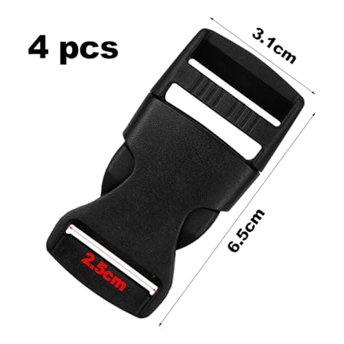 LABUYI 4Pcs Buckles,Plastic Buckle Clips 25mm,Side Release Buckle,3.1×6.5cm — view 2