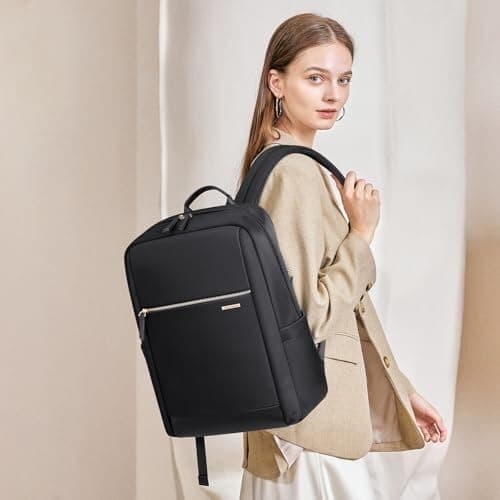GOLF QUALITY 15.6 Inch Laptop Backpack for Women, Anti-Theft Water Resistant Commuter Backpack, Large Capacity Carry On Cabin Bag for College Work Travel UK (Black) — view 2