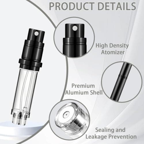 JAONLD 2 Pcs Perfume Atomiser 5ml Refillable Travel Portable Atomiser Spray — view 6