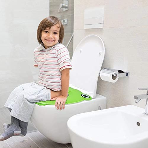 PandaEar Toilet Seat Cover | Folding Travel Toilet Seat for Children and Potty Training with Non-Slip Silicone Pads | Recyclable Toilet Seat (Green) — view 5