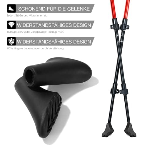 Nordic Walking Poles Rubber Steps, Pack of 4 Walking Poles, Rubber Buffers, Nordic Walking Pads, Asphalt, Quick Nordics Walking Pads, Buffer for Trekking, Asphalt, Gravel Mountains with Diameter — view 4