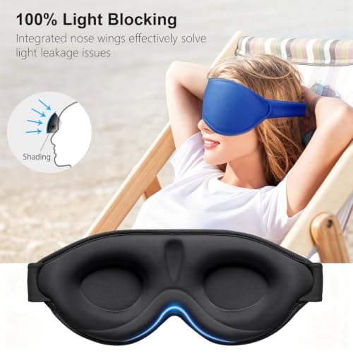 Gritin 100% Light Blocking Sleep Masks for Men&Women-Zero Eye Pressure Mask — view 2