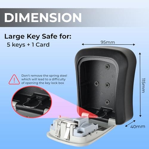 XShield 4-digit Combination Key Safe | Wall-mount Lock Box | Weatherproof & Heavy-duty | Large Capacity For Keys & Access Cards | Outdoor Security Lockbox For Home & Business — view 2