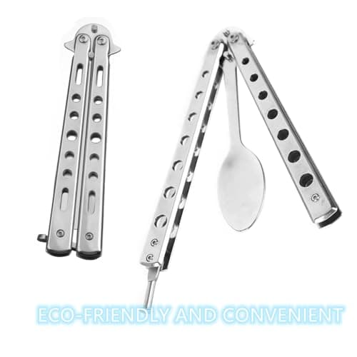 Folding Camping Spoon Stainless Steel Portable Travel Cutlery — view 4