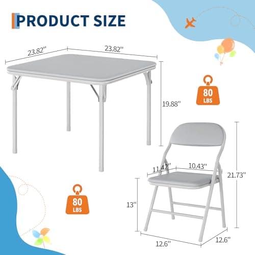 Aptliton 3-Piece Foldable Children's Activity Table & Chair Set, Lightweight Play Furniture for Toddlers with PU Leather Surface - Ideal for Dining, Crafts & Learning Activities — view 2