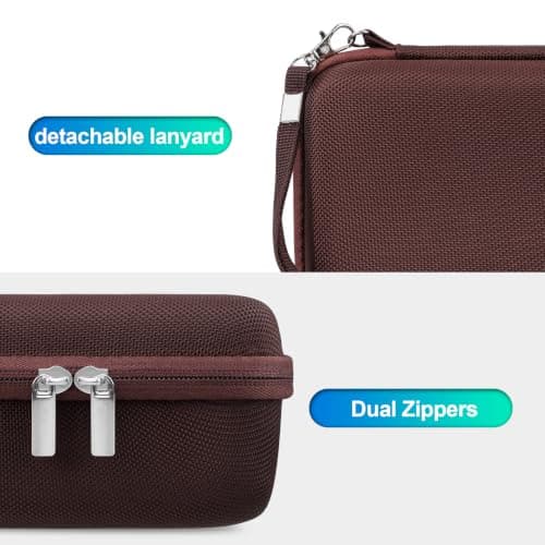 BOVKE Camera Case for Fujifilm X100VI/ X100V/ X100F/ X100S/ X-E5 Digital Camera, Fujifilm X100VI Camera Travel Storage Bag Hard Case Holder, Extra Mesh Pocket for Batteries, SD Card, USB Cable, Brown — view 4