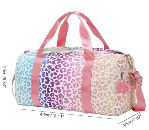 SellerFun Teens Women Travel Bag Girls Gym Duffle Bag Sports Ballet Bag with Shoe Compartment(Leopard Print,23 Liters) — view 2