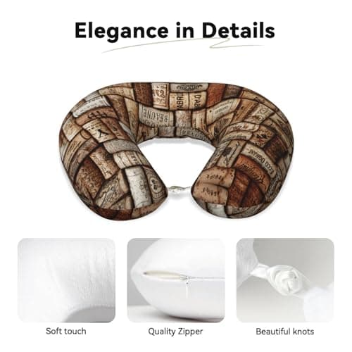 FSCEV Wine Cork Memory Foam Travel Pillow For Adults Basics Semicircular Neck Pillow Holiday Essentials — view 4
