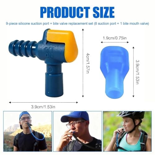 Zhixan 9Pcs Silicone Mouthpiece Bite Valve Replacement Set, Universal Fit — view 2